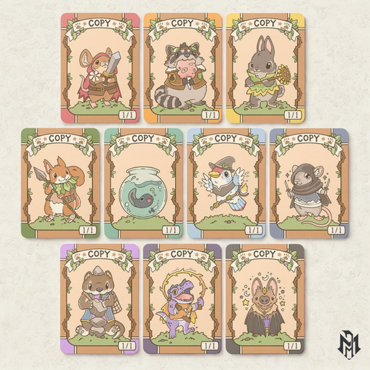 Set of 10 Bloomburrow 1/1 Copy Tokens // Illustrated Cards for Magic the Gathering