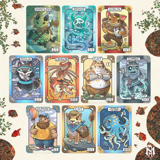 Set of 10 Foundations Tokens // Illustrated Cards for Magic the Gathering