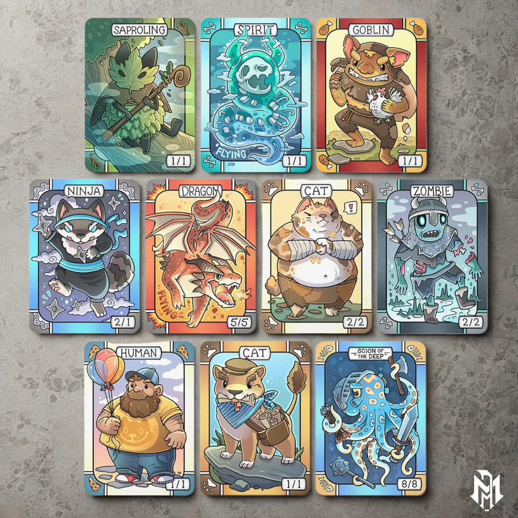 Set of 10 Foundations Tokens // Illustrated Cards for Magic the Gathering
