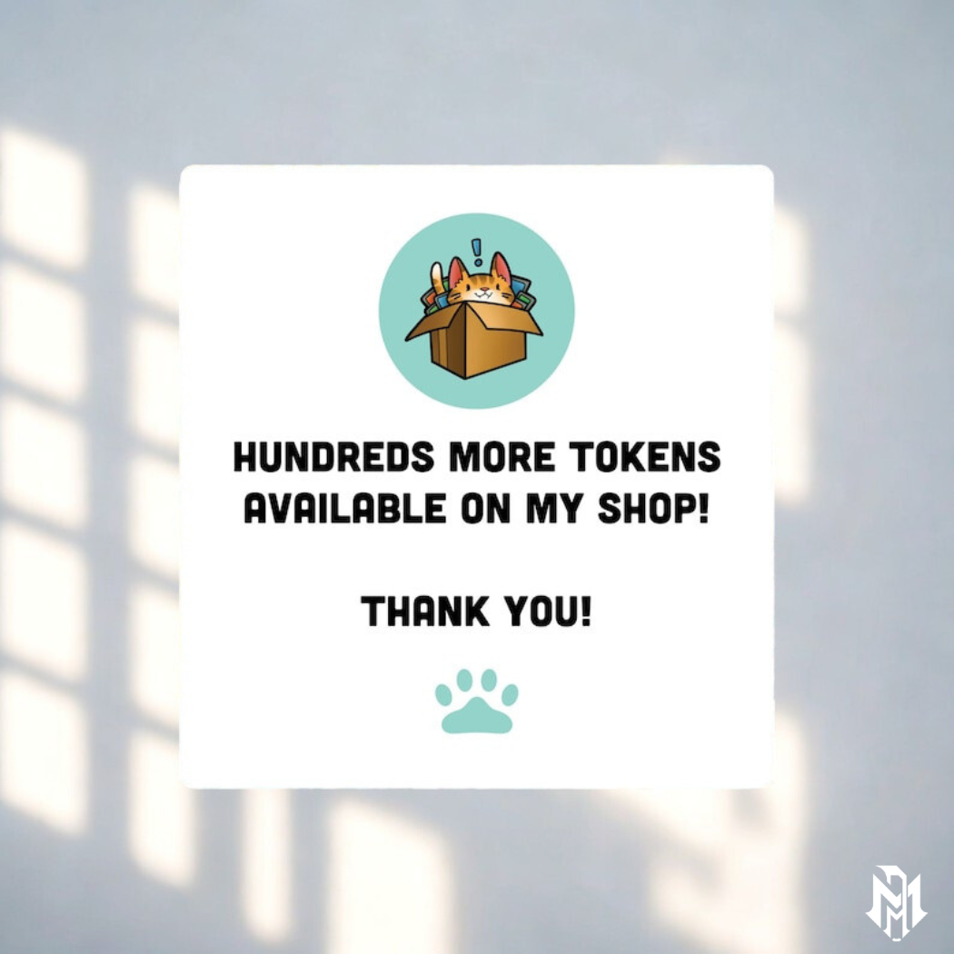 Set of 10 Foundations Tokens // Illustrated Cards for Magic the Gathering