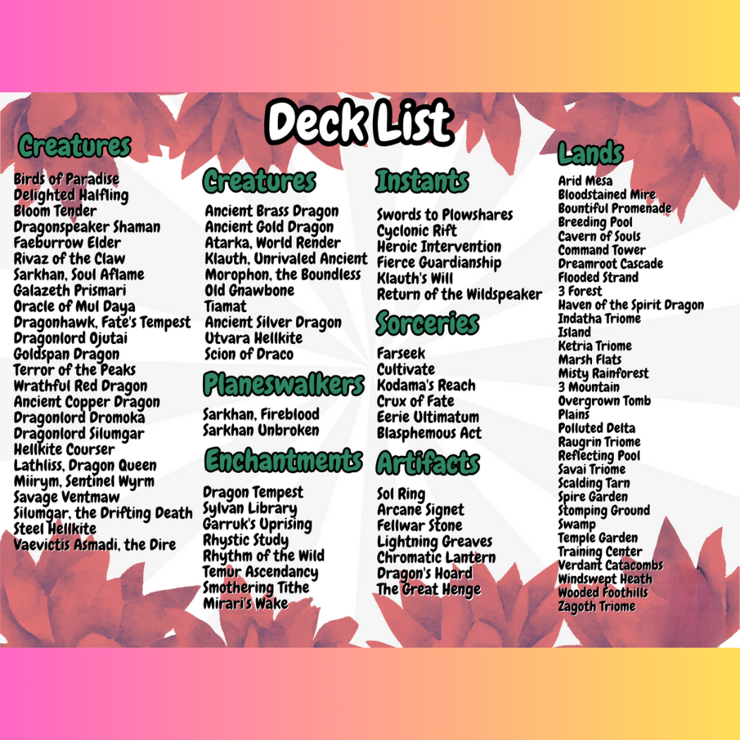 The Ur-Dragon Tribal MTG Proxy Commander Deck