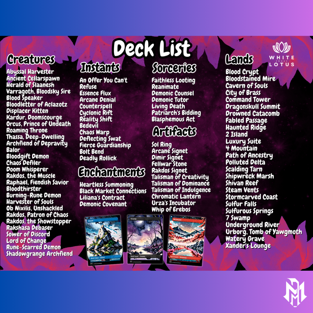 Demon Tribal MTG Proxy Commander Deck