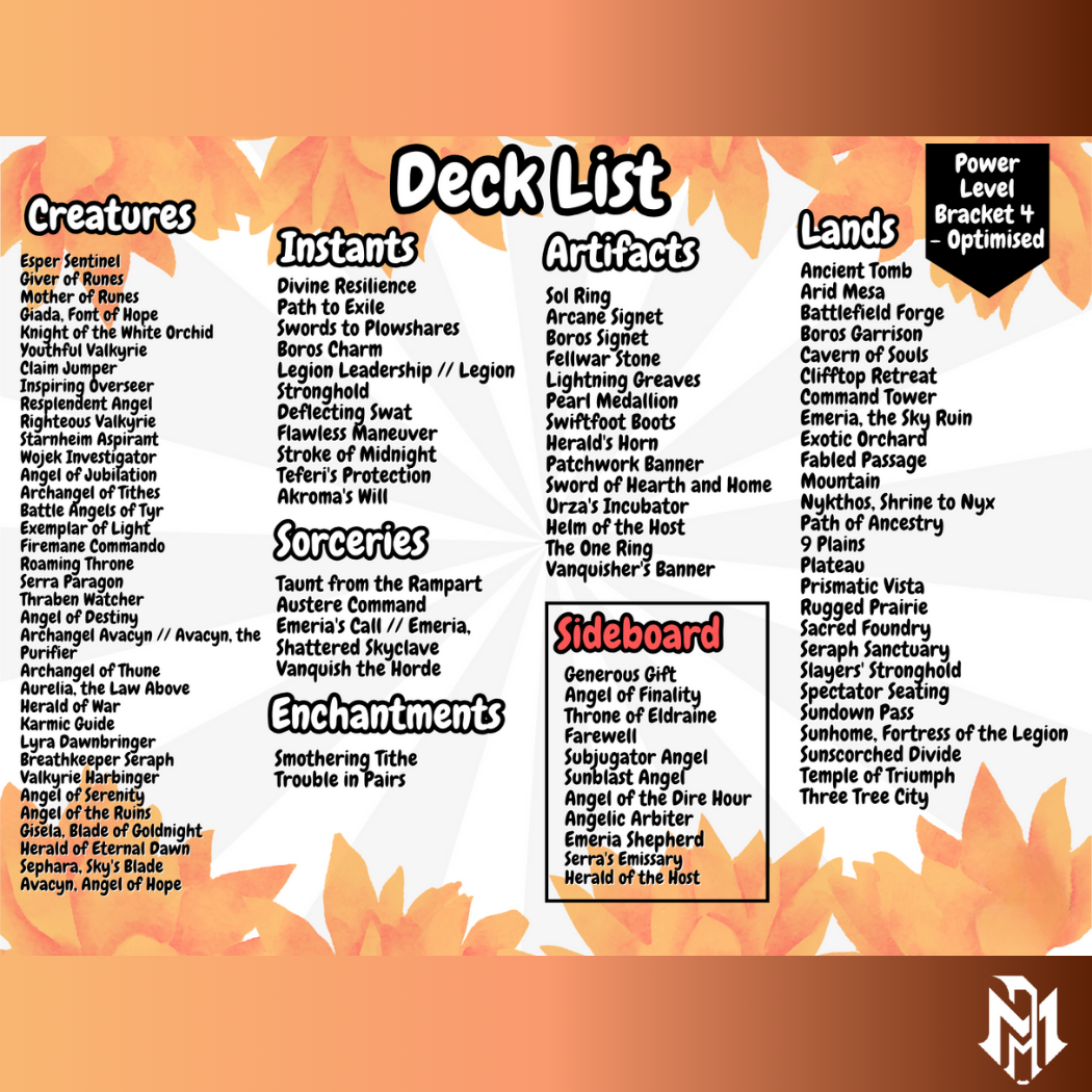 Aurelia Angels MTG Proxy Commander Deck