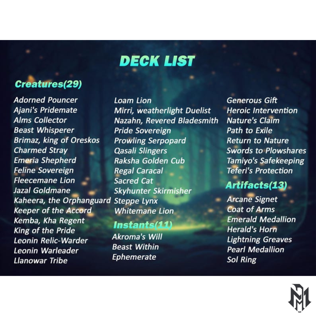 Arahbo Cat Tribal EDH Proxy Deck | Anime Custom Art, Foil Options, Budget MTG Commander Deck + 9 Chibi Tokens