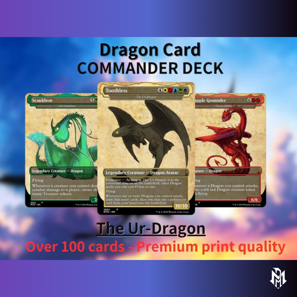 How to Train Your Dragon Commander Deck • Fly High with Toothless as Your Commander! • Custom MTG Card • Premium Proxy Card • Gift for Him