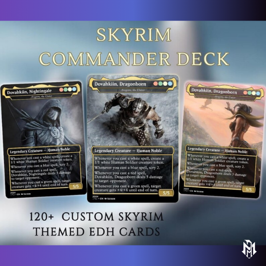 Skyrim Themed Commander Deck Proxies, Multi Colour Combo, 120+ Unique Cards, Quality Custom Card Proxy for Commander EDH