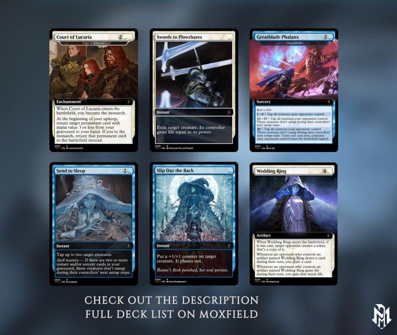 Elden Ring Commander  | Dual-Commander Azorius Control Voltron | 100+ Custom Proxy Cards | Mystic MTG