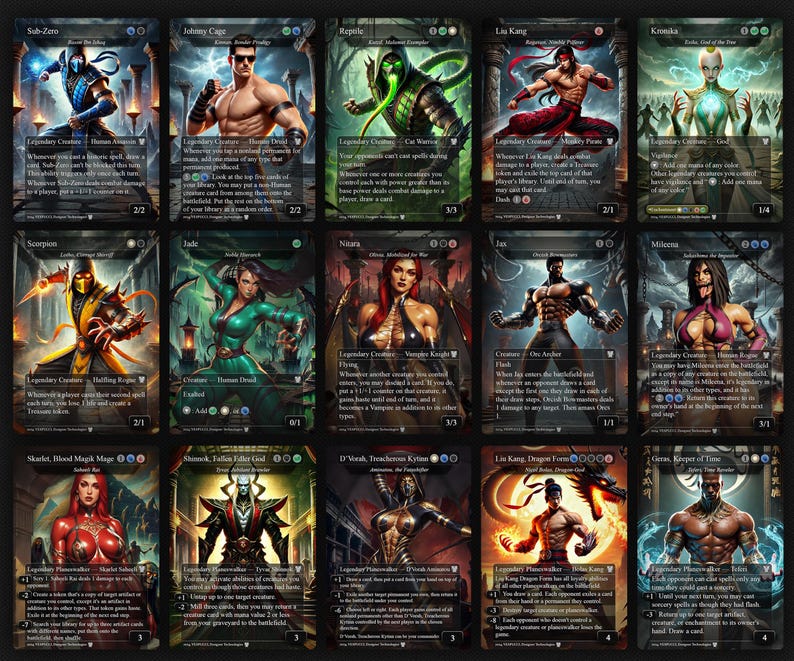 Marvel vs Mortal Kombat, Duel Decks, 2 EDH Decks, Kenrith the Returned King vs Captain America EDH Deck, 216 Total Proxy Cards